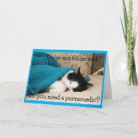 Get Well Wishes from Black and White Cat