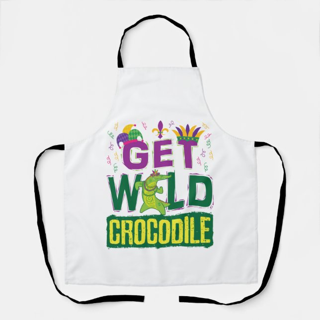 Get Wild Crocodile Mardi Gras Alligator Apron (Front)