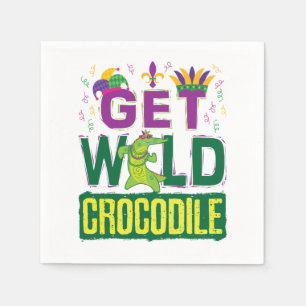 Get Wild Crocodile Mardi Gras Alligator Napkin