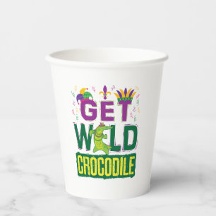 Get Wild Crocodile Mardi Gras Alligator Paper Cups