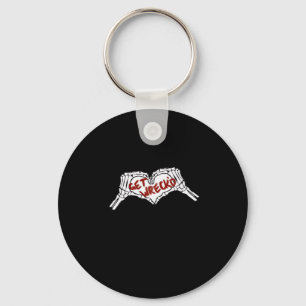 Get Wrecked Skeleton Hand Heart Classic Key Ring