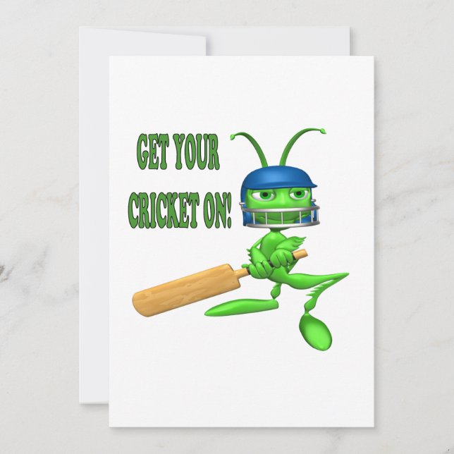 Get Your Cricket On Invitation (Front)