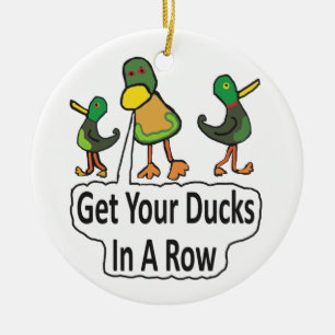 Get Your Ducks In A Row Ceramic Tree Decoration