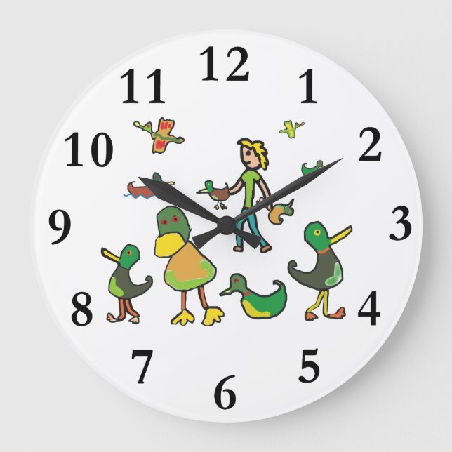 Get Your Ducks In A Row Large Clock (Front)