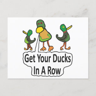 Get Your Ducks In A Row Postcard