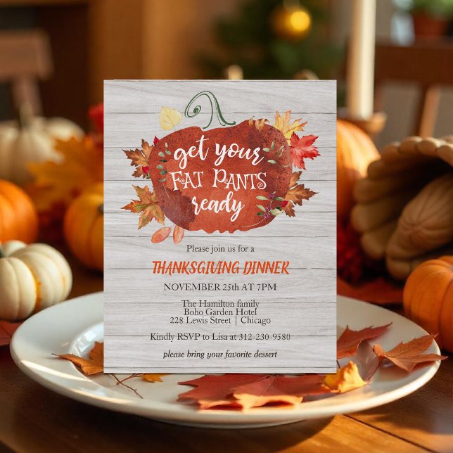 Get Your Fat Pants Thanksgiving Budget Invitation (Creator Uploaded)
