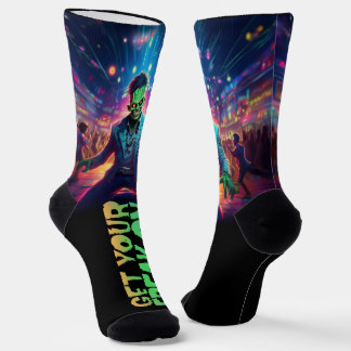 "Get Your Freak On" Halloween Monster Party Socks