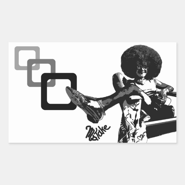 Get Your Fro On! Graffiti by Ms.Take Rectangular Sticker (Front)