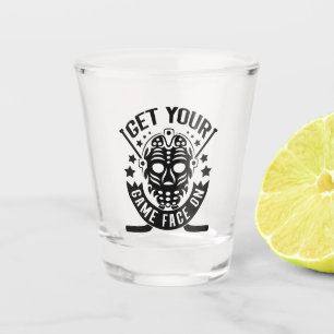 Get Your Game Face On Hockey Shot Glass