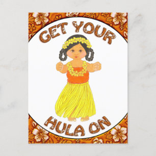 Get Your Hula On Invitation Postcard