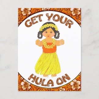 Get Your Hula On Invitation Postcard