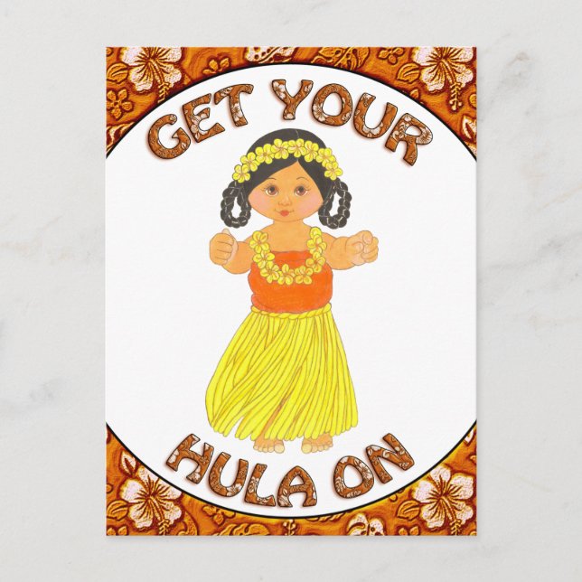 Get Your Hula On Invitation Postcard (Front)