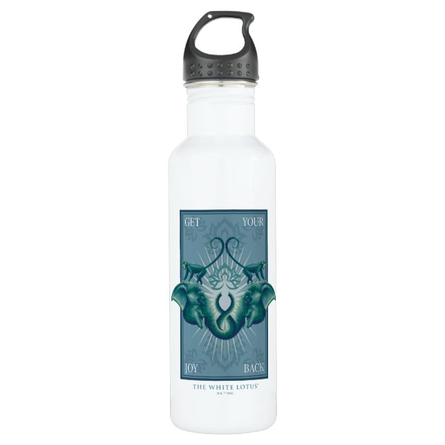 Get Your Joy Back - The White Lotus 710 Ml Water Bottle (Front)