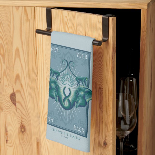 Get Your Joy Back - The White Lotus Tea Towel (Thirds Fold)