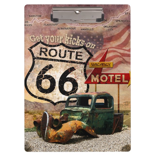 Get your Kicks on Route 66 Clipboard (Front)