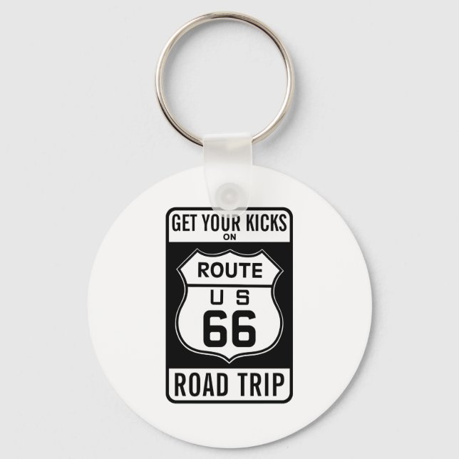 Get Your Kicks On Route 66 Key Ring (Front)