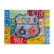 Get Your Kicks On Route 66 License Plate Art