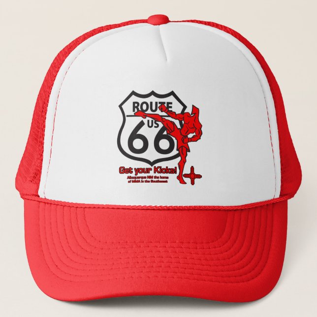 Get your Kicks on Route 66! Trucker Hat (Front)