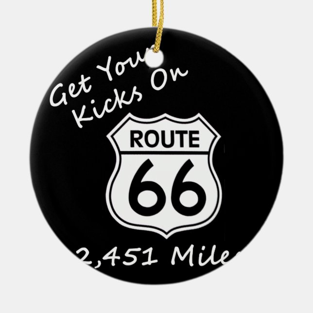 get_your_kicks on US Route 66 Ceramic Tree Decoration (Front)