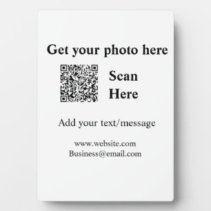 Get your photo scan QR add website email address d Plaque