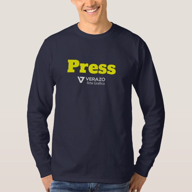Get your press credential shirt with company logo (Front)