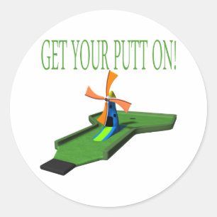 Get Your Putt On Classic Round Sticker