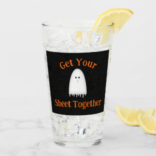 Get Your Sheet Together Halloween Ghost Glass