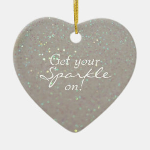 Get your Sparkle on / Keep Sparkling -faux glitter Ceramic Tree Decoration