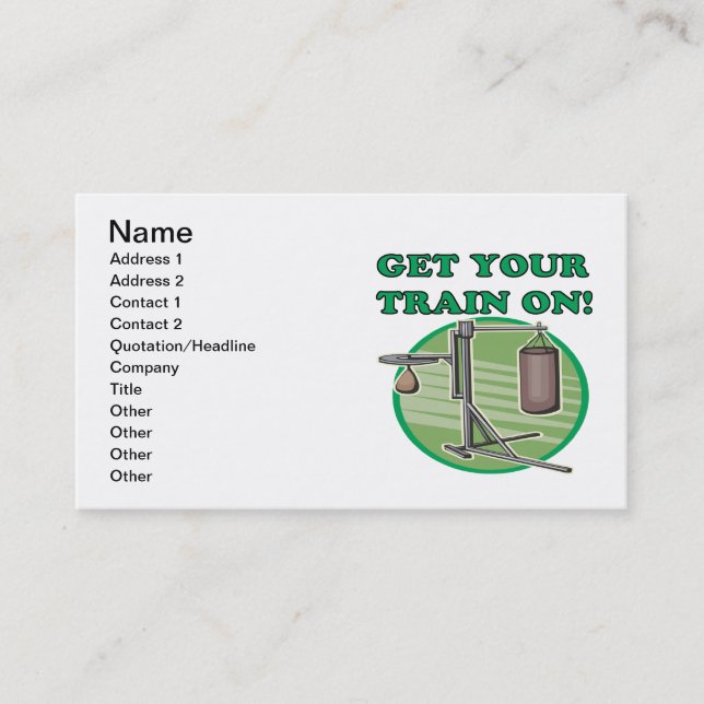 Get Your Train On Business Card (Front)