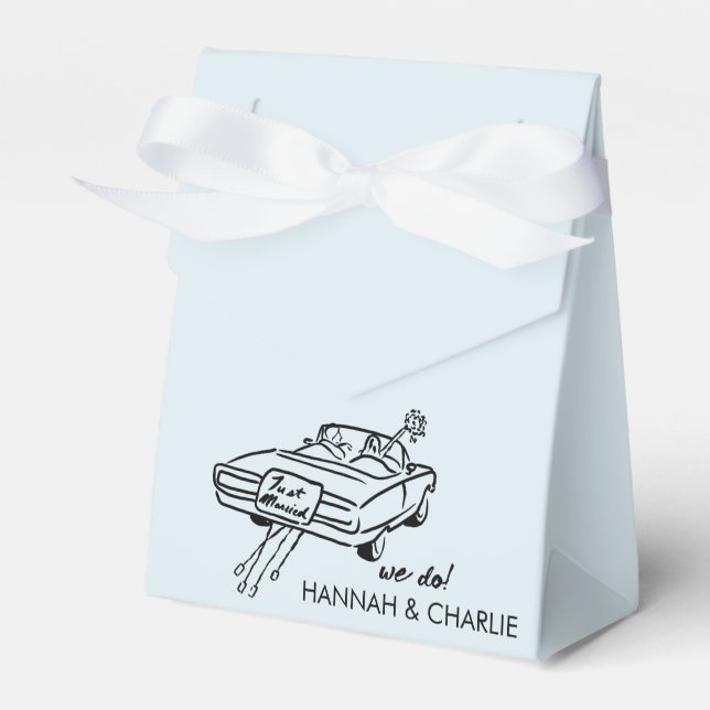 Getaway Car Sketch Wedding  Favour Box (Front Side)