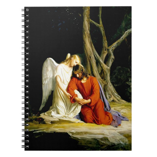 Gethsemane by Carl Bloch. Christian Gift  Spiral Notebook (Front)