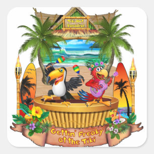 GETTIN' FREAKY AT THE TIKI SQUARE STICKER