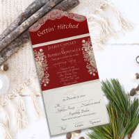 Gettin' Hitched Ribbon & Lace - Red