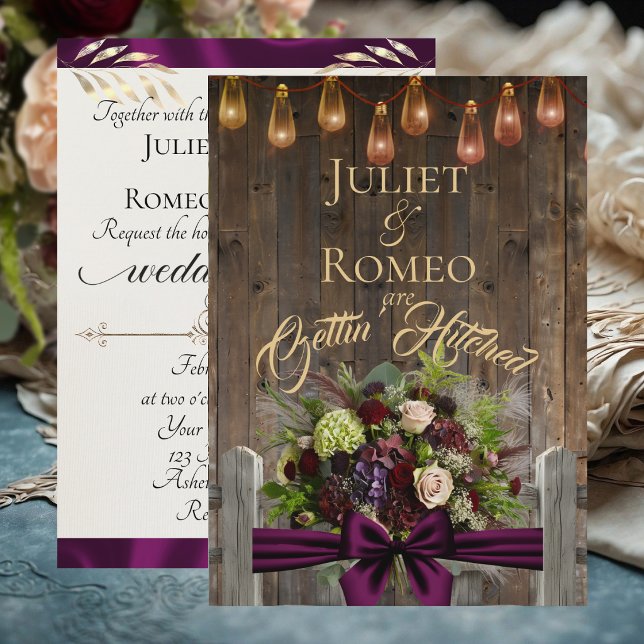 Gettin' Hitched Wildflowers & Ribbon - Plum (Creator Uploaded)