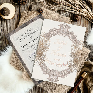 Gettin' Hitched Wood & Lace - Cream