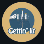 GETTIN LIT MENORAH CLASSIC ROUND STICKER<br><div class="desc">Happy Holigays! Shop Holiday Humour, LGBTQ Designs and Funny Christmas Gifts From LGBTShirts.com Shop for Everyone and Browse over 10, 000 LGBTQ Gifts, Holiday Humour, Equality, Slang, & Culture Designs. The Most Unique Gay, Lesbian Bi, Trans, Queer, and Intersexed Apparel on the web. SHOP MORE LGBTQ Designs and Gifts at:...</div>