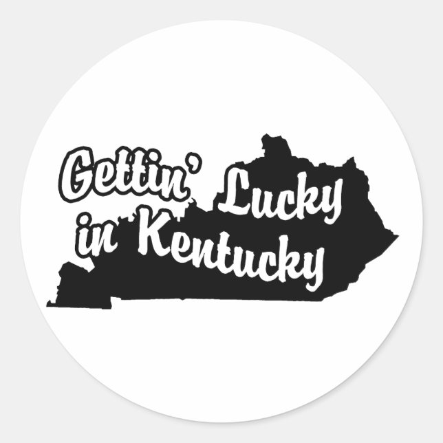 Gettin' Lucky in Kentucky Classic Round Sticker (Front)