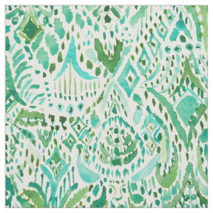 GETTIN' TURT Green Aqua Sea Turtle Tribal Fabric