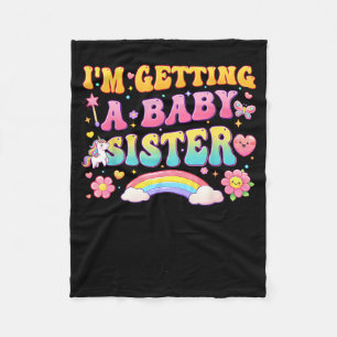 Getting A Baby Sister Cute Baby Pregnancy Fleece Blanket