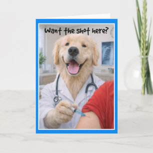Getting a Shot Get Well card.  SHOA-1 Card