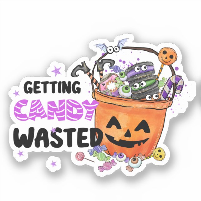 Getting Candy Wasted – Jack-o'-Lantern Basket (Front)