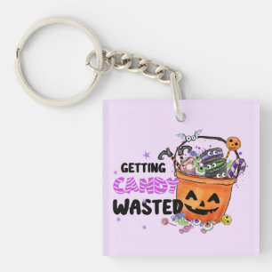 Getting Candy Wasted – Jack-o'-Lantern Basket Key Ring