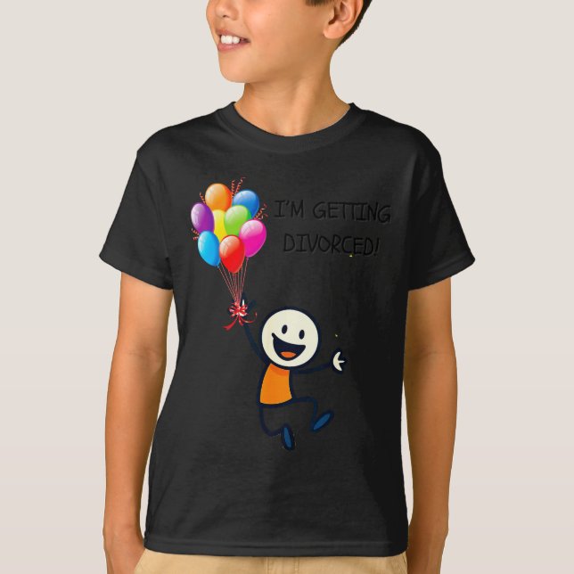 Getting divorced stick figure happy person T-Shirt (Front)