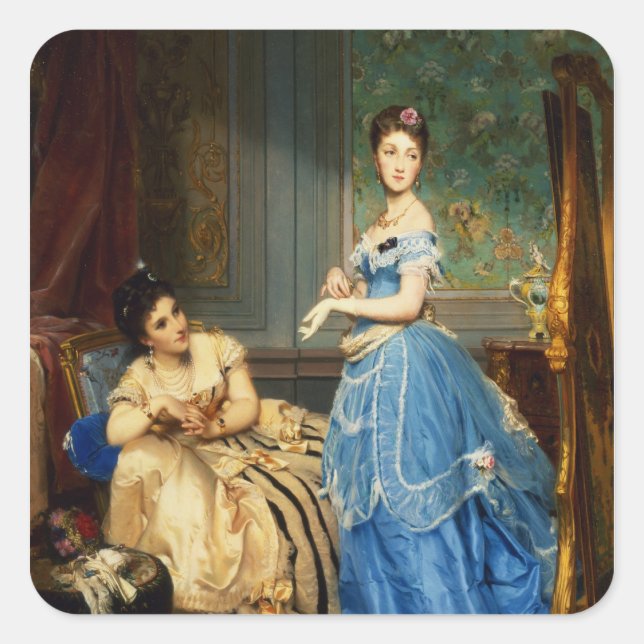 Getting Dressed, 1869 Square Sticker (Front)