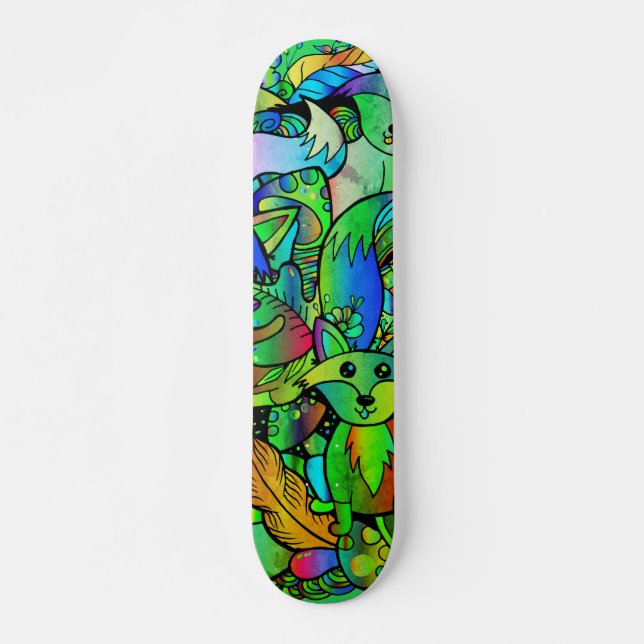Getting Foxy Green Skateboard (Front)
