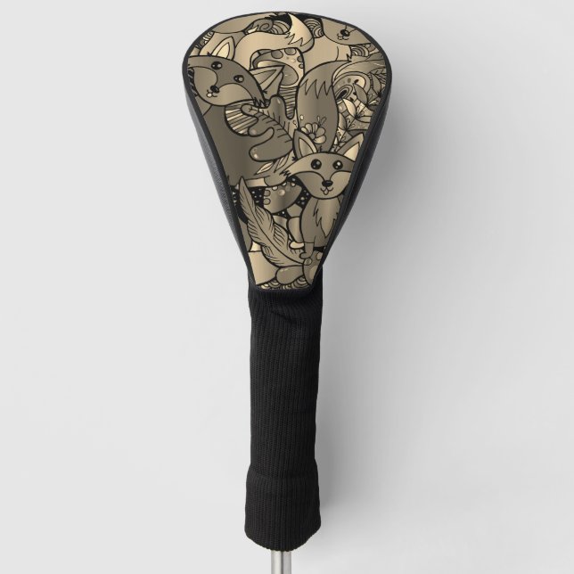 Getting Foxy Sepia Tone Golf Head Cover (Front)