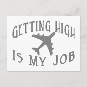 Getting High Airline Pilot Postcard