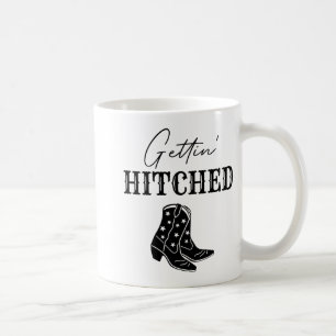 Getting Hitched Bride Western Bachelorette Party Coffee Mug