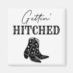 Getting Hitched Bride Western Bachelorette Party  Magnet