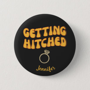 Getting Hitched Brides Bachelorette Party Button